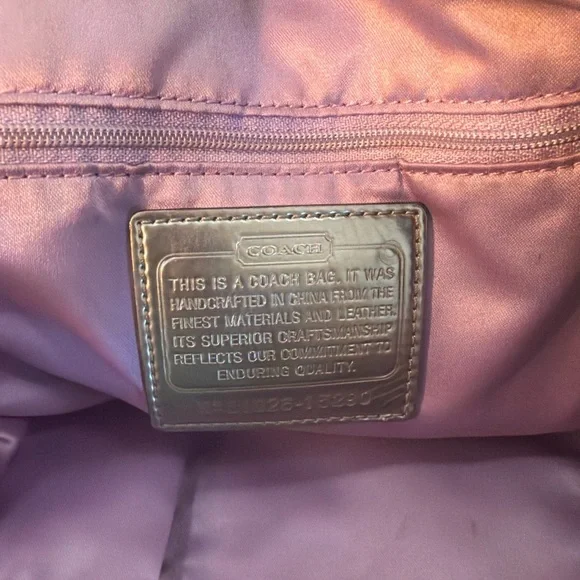 Coach Poppy Glam Metallic Silver Tote Convertible Bag 15290 - Picture 7 of 8